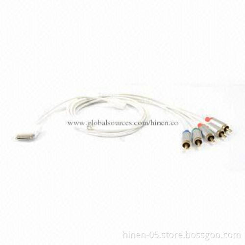 Dock Connector to Component AV Cable with USB, Connects Your Apple Devices